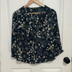 Papermoon Dark Blue Floral Blouse